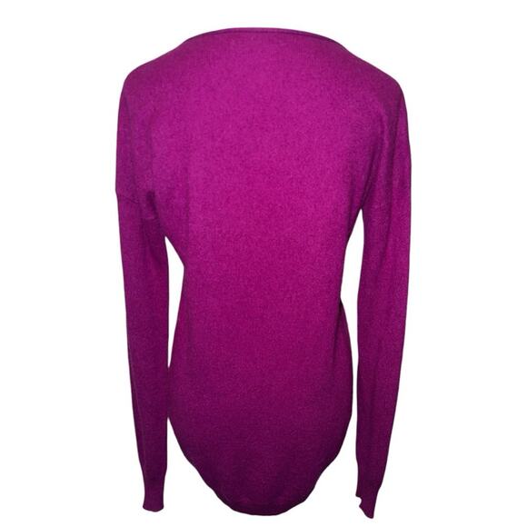 CHRISTOPHER FISCHER 100% Cashmere Oversized Magenta Hi/Low Crewneck Sweater Sz.M - Picture 4 of 8